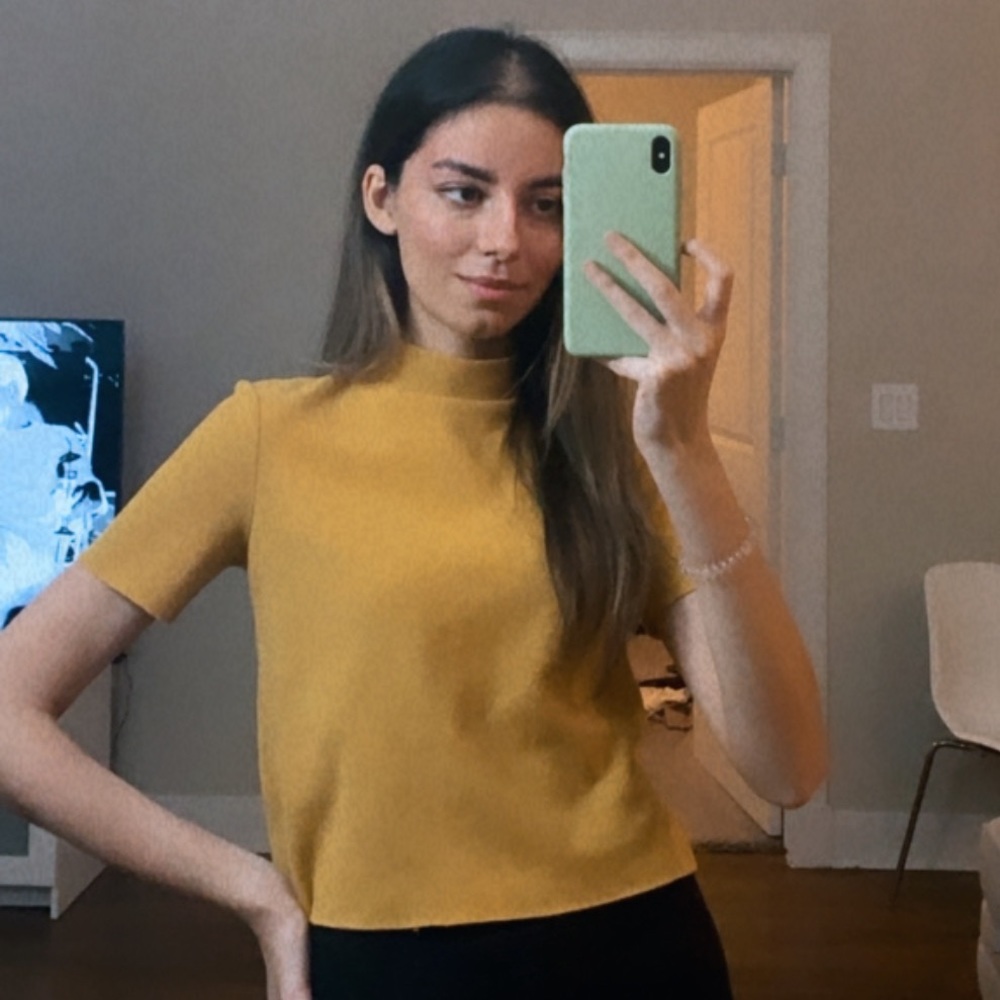 ZARA Yellow mustard turtle neck sweater